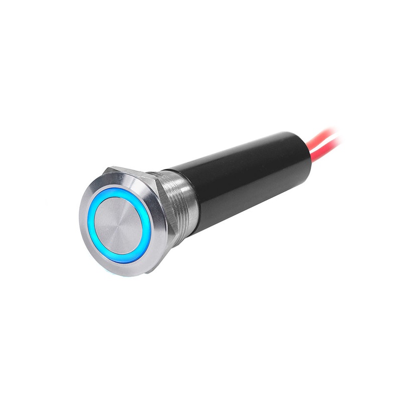 Blue Sea 4190 SS Push Button Switch - Off-On - Blue - 20A
