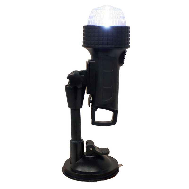 Aqua Signal Series 27 Portable All-Round Light w/24" Pole C-Clamp, U-Bracket, Suction Cup & Inflatable Adapter