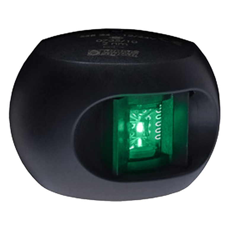 Aqua Signal Series 33 Starboard LED Side Mount Light - Black Housing