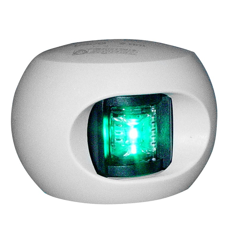 Aqua Signal Series 33 Starboard LED Side Mount Light - White Housing