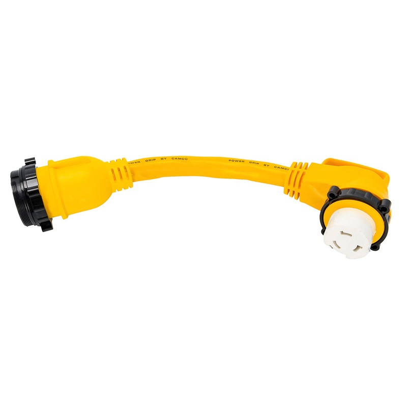 Camco 50 Amp Power Grip Marine 18" Dogbone - M-Lock/90F-Locking Adapter