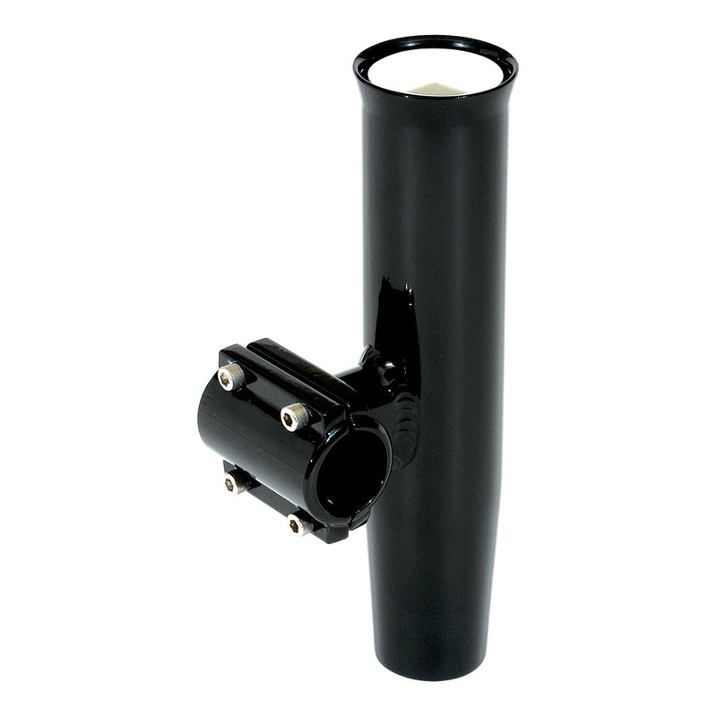 Lee's Clamp-On Rod Holder Horizontal Mount - Aluminum - Pipe Size #5 - 2.375" - 2-3/8" OD - Black