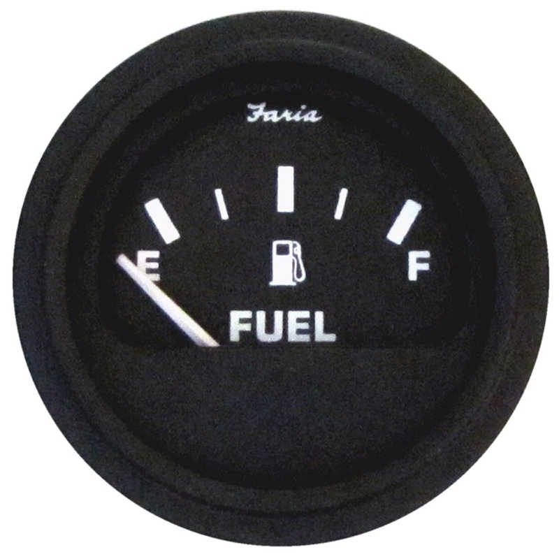 Faria 2" Heavy-Duty Fuel Level Gauge - Black w/Black Bezel