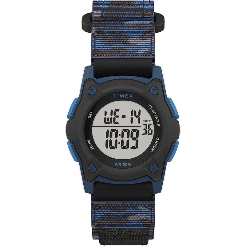 Timex Kid's Digital 35mm Watch - Blue Camo w/Fastwrap Strap