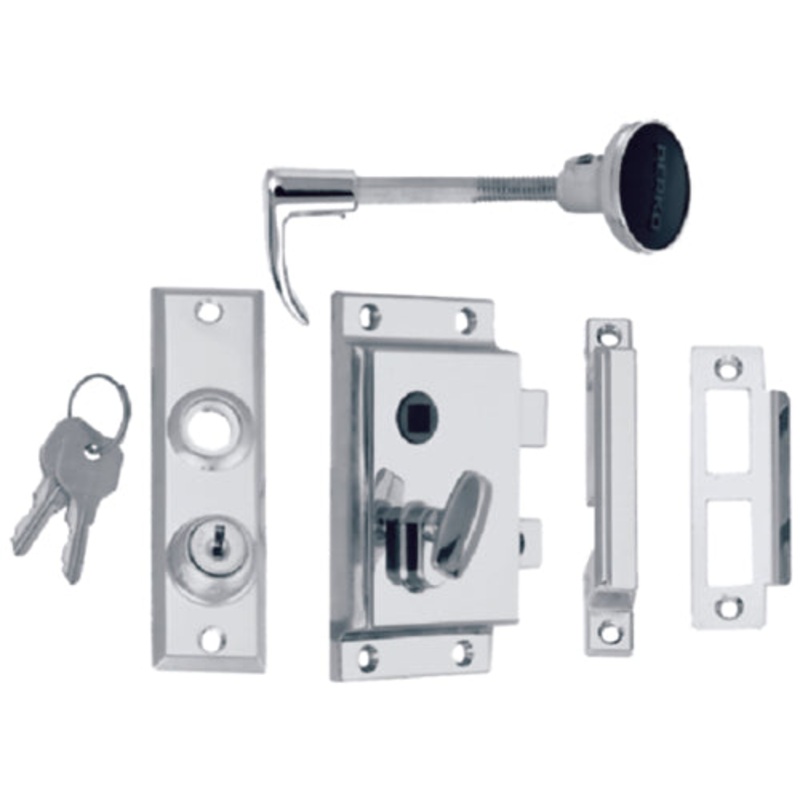 Perko 0919DP0CHR Rim Lock St w/Blt-Flush Strik