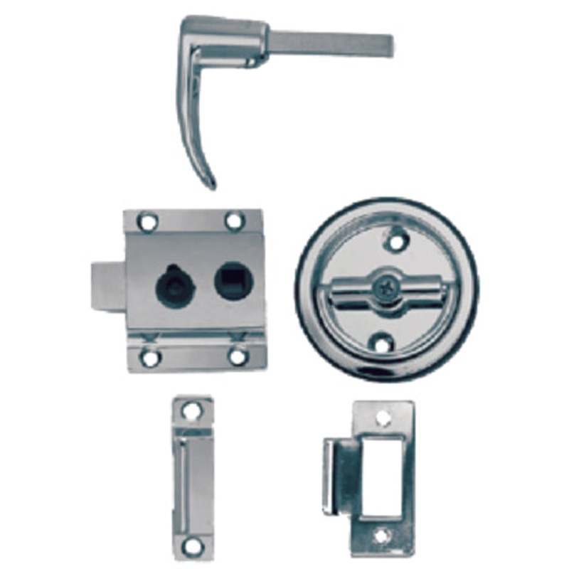 Perko 1280DP0CHR Flush Cup Rim Latch Set, w/Flush Strike, 3/4" - 1-1/8" Door