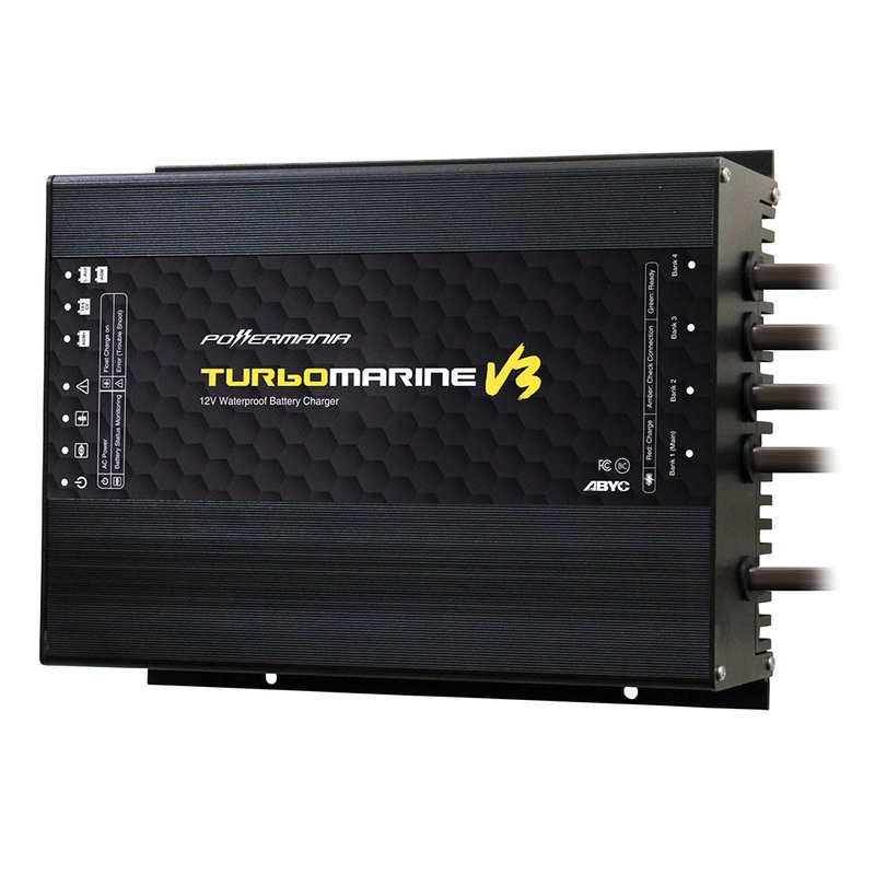 Powermania Turbo M340V3 40 Amp 3-Bank 12/24/36VDC Waterproof Charger