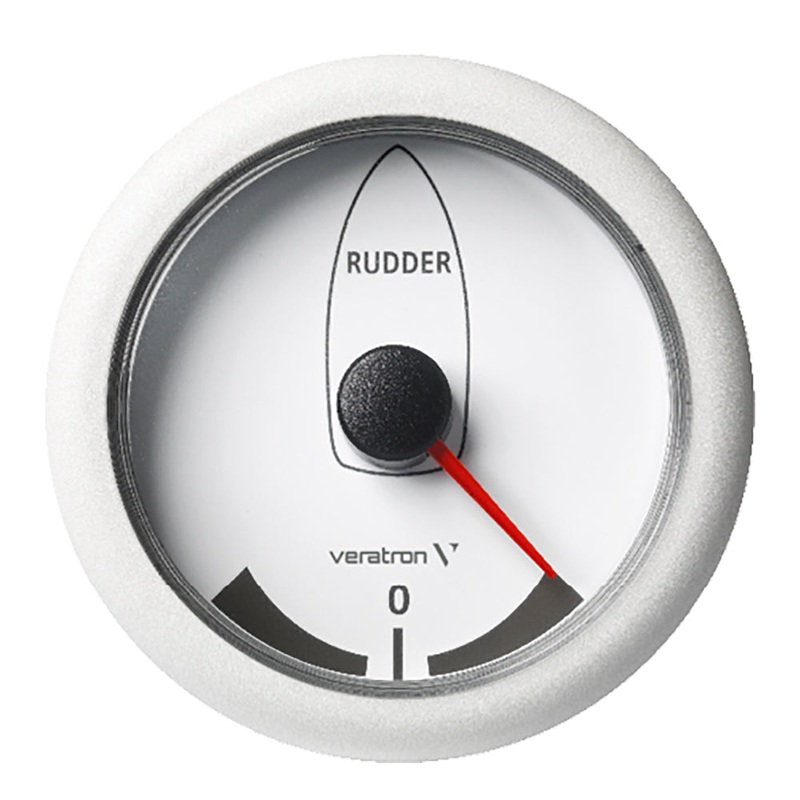 Veratron 3-3/8" (85MM) ViewLine Rudder Angle Indicator -45/+45 - 8 to 32V - White Dial & Bezel