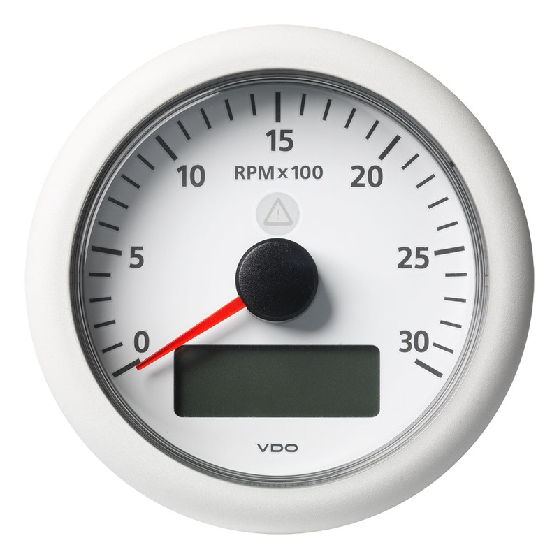 Veratron 3-3/8" (85MM) ViewLine Tachometer with Multi-function Display - 0 to 3000 RPM - White Dial & Bezel
