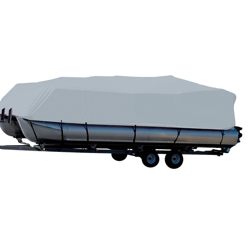 Carver Performance Poly-Guard Styled-to-Fit Boat Cover f/22.5' Pontoons w/Bimini Top & Partial Rails - Grey
