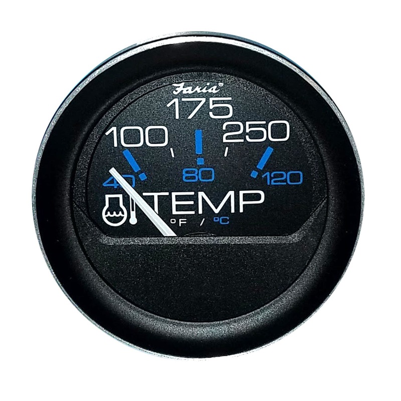Faria Coral 2" Water Temperature Gauge (100 - 250F)