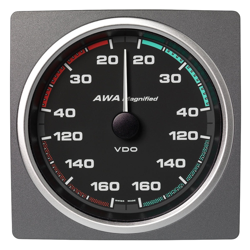 Veratron 4-3/8" (110mm) AcquaLink Apparent Wind Angle Magnified 360 - 12/24V - Black Dial & Bezel