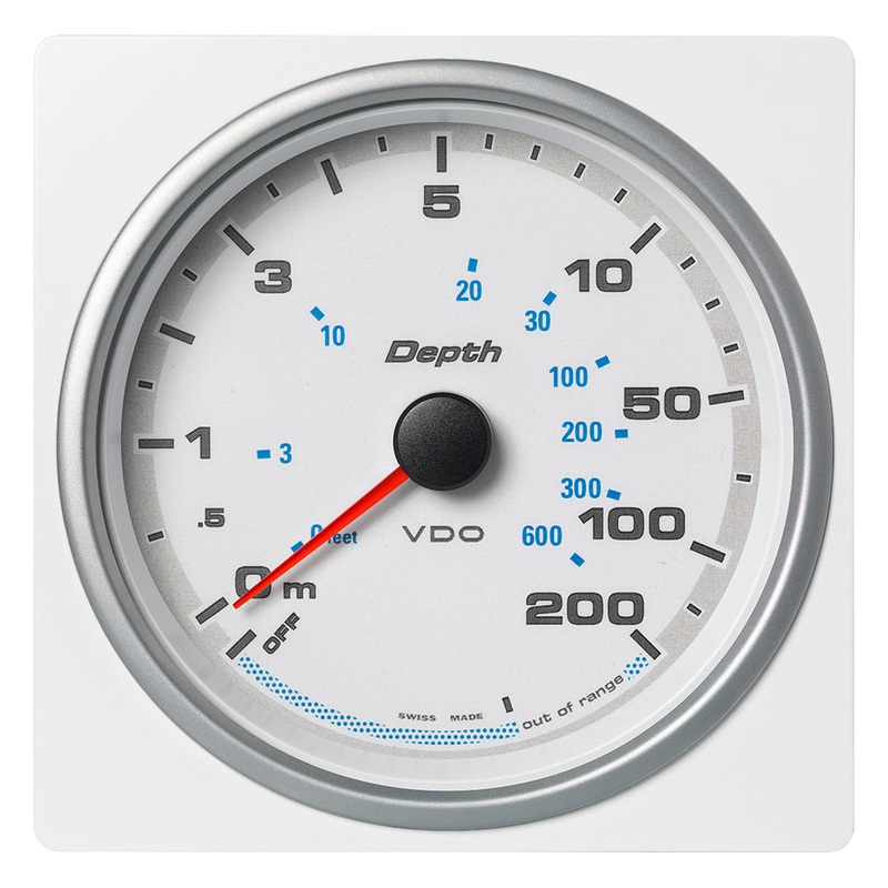 Veratron 4-3/8" (110mm) AcquaLink Depth Gauge 200M/660' - 12/24V - White Dial & Bezel