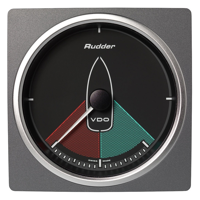 Veratron 4-3/8" (110mm) AcquaLink Rudder Angle Gauge 80 - 12/24V - Black Dial & Bezel