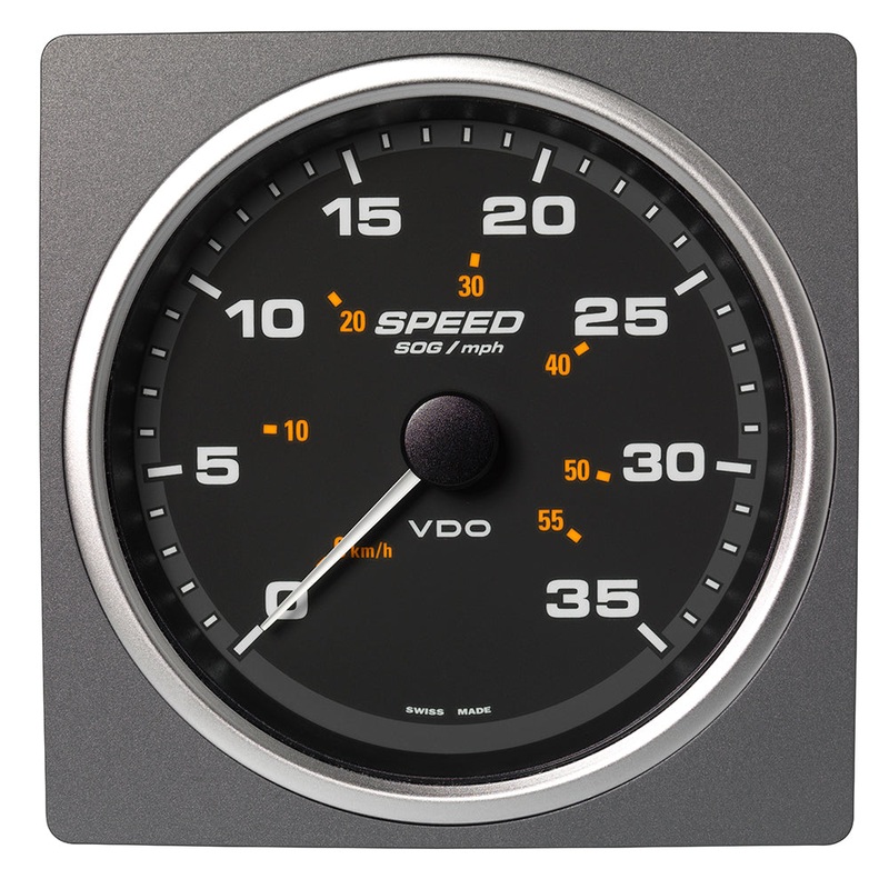 Veratron 4-3/8" (110mm) AcquaLink Speed Over Ground 35 MPH/60 KMH - 12/24V - Black Dial & Bezel