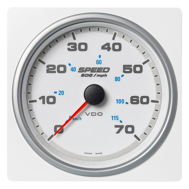 Veratron 4-3/8" (110mm) AcquaLink Speed Over Ground 70 MPH/155 KMH - 12/24V - White Dial & Bezel