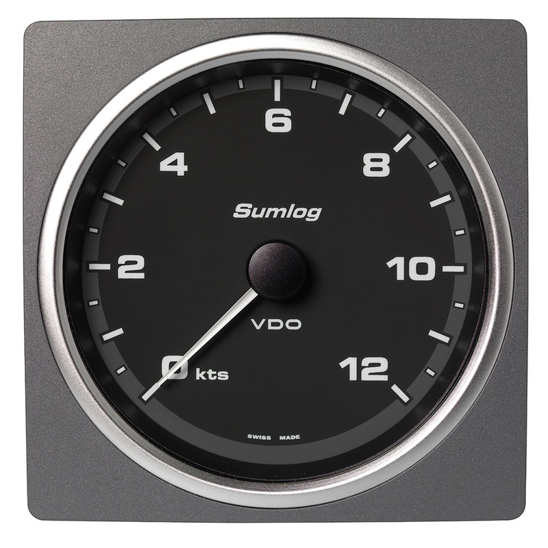 Veratron 4-3/8" (110mm) AcquaLink Speed Through Water 12 Knots - 12/24V - Black Dial & Bezel