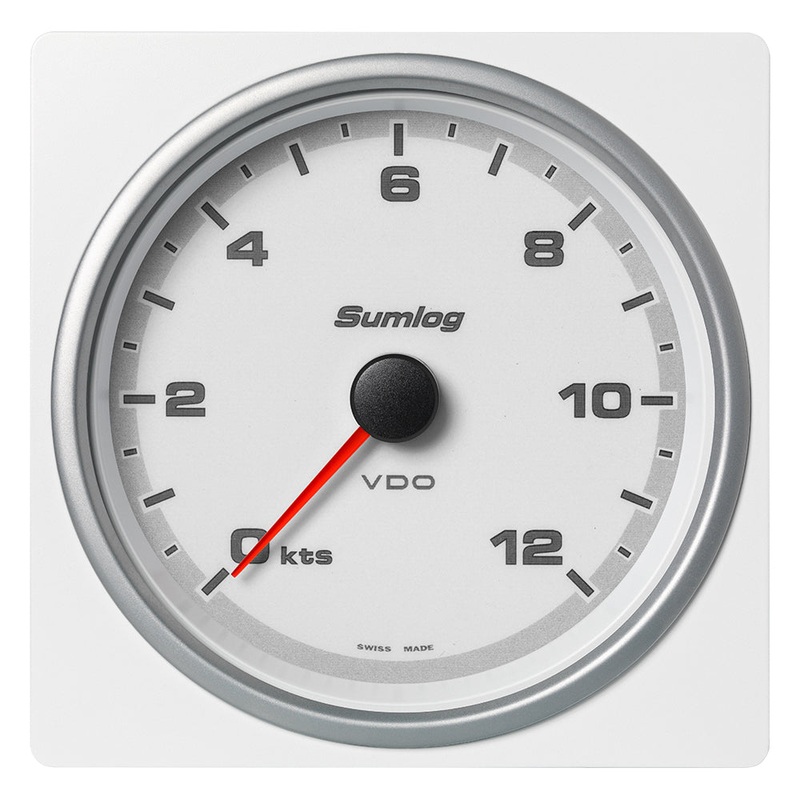 Veratron 4-3/8" (110mm) AcquaLink Speed Through Water 12 Knots - 12/24V - White Dial & Bezel