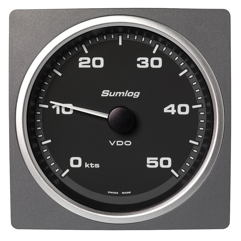 Veratron 4-3/8" (110mm) AcquaLink Speed Through Water 50 Knots - 12/24V - Black Dial & Bezel