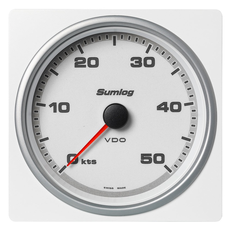 Veratron 4-3/8" (110mm) AcquaLink Speed Through Water 50 Knots - 12/24V - White Dial & Bezel