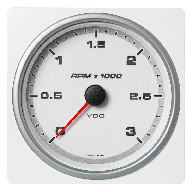 Veratron 4-3/8" (110mm) AcquaLink Tachometer 3000 RPM - 12/24V - White Dial & Bezel