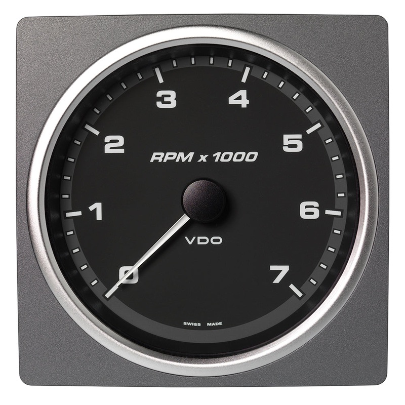 Veratron 4-3/8" (110mm) AcquaLink Tachometer 7000 RPM - 12/24V - Black Dial & Bezel