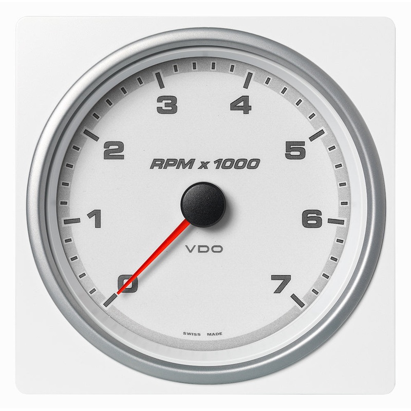 Veratron 4-3/8" (110mm) AcquaLink Tachometer 7000 RPM - 12/24V - White Dial & Bezel