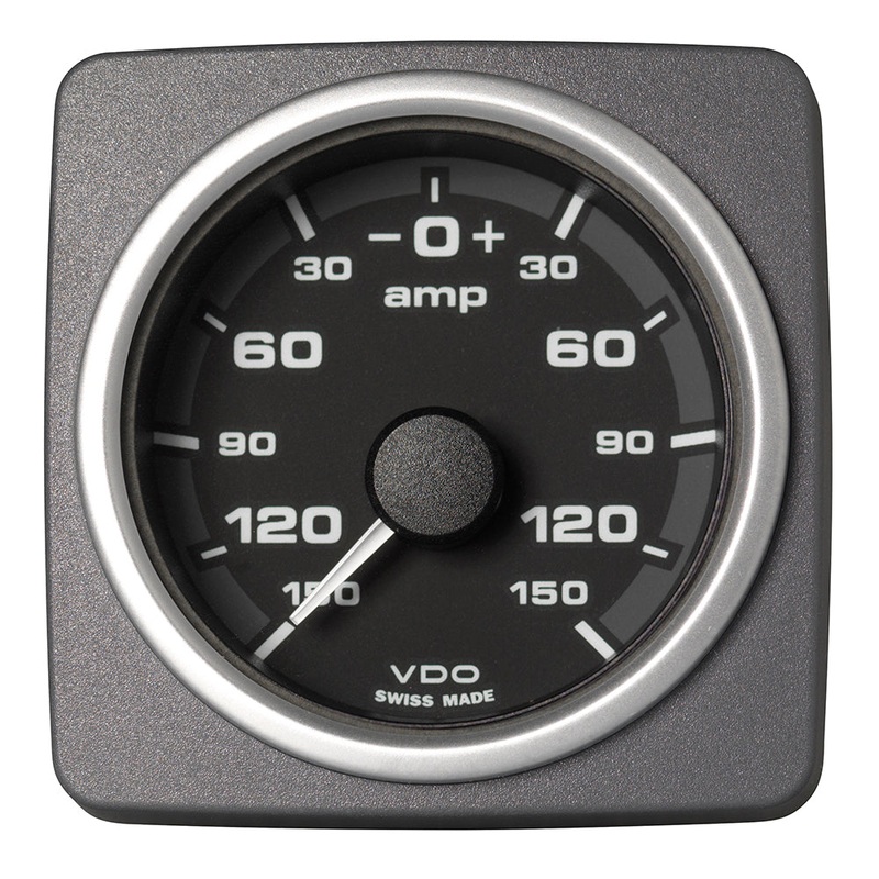 Veratron 52 MM (2-1/16") AcquaLink Ammeter Gauge -150/+150 AMP - Black Dial & Bezel