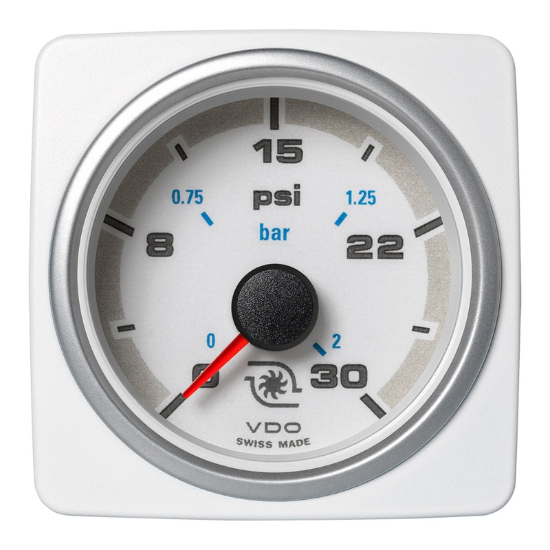 Veratron 52 MM (2-1/16") AcquaLink Boost Press Gauge 30 PSI/2 Bar - White Dial & Bezel