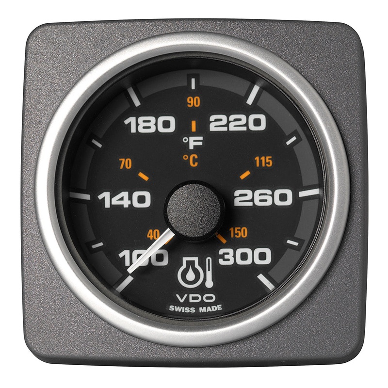 Veratron 52 MM (2-1/16") AcquaLink Engine Oil Temp 300F/150C - Black Dial & Bezel