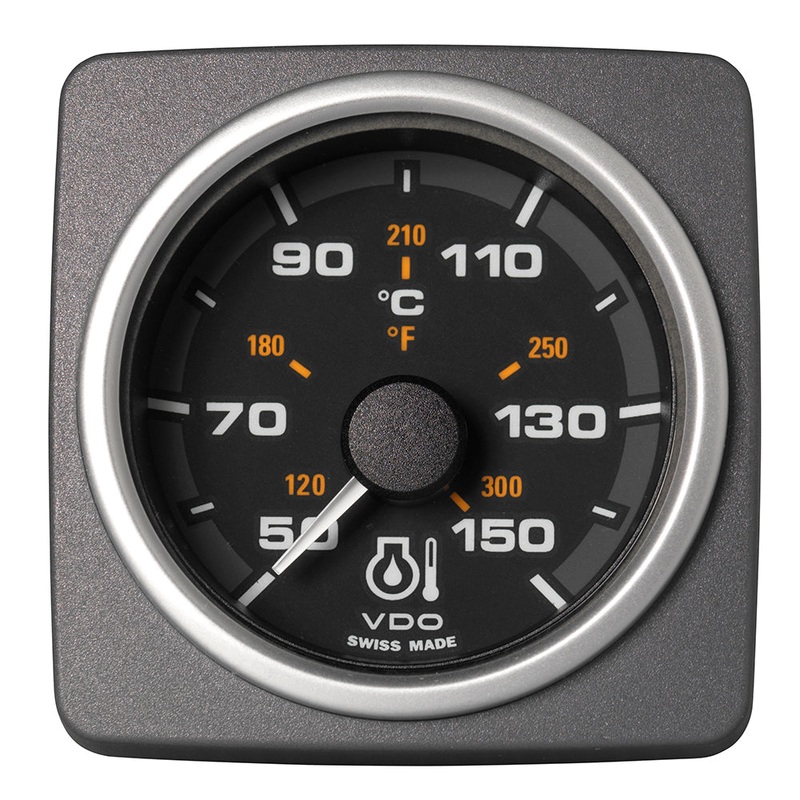 Veratron 52 MM (2-1/16") AcquaLink Engine Oil Temp 50C to 150C - Black Dial & Bezel