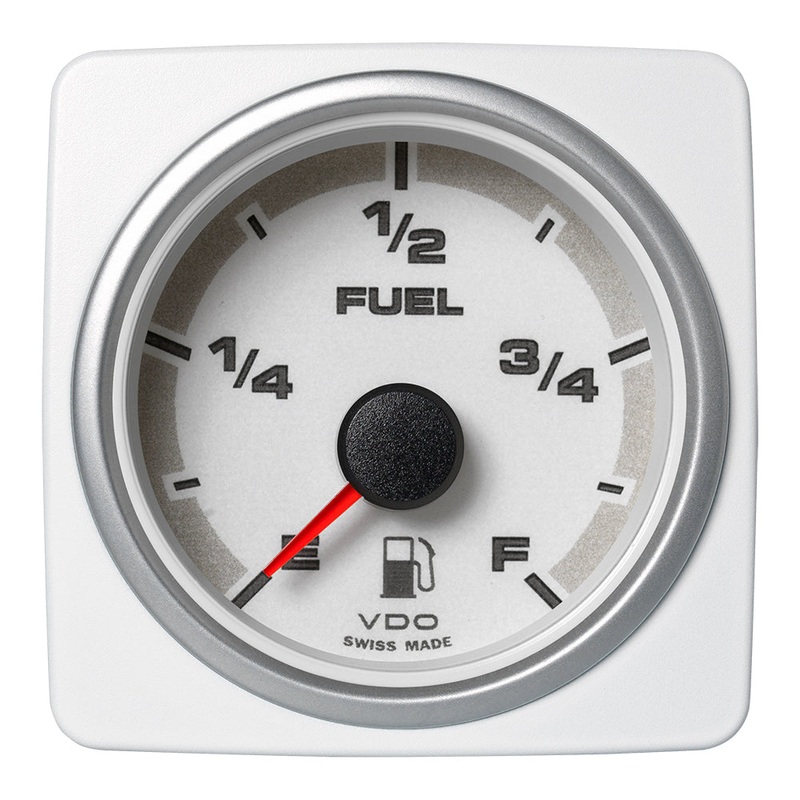 Veratron 52 MM (2-1/16") AcquaLink Fuel Level Gauge E/F - White Dial & Bezel