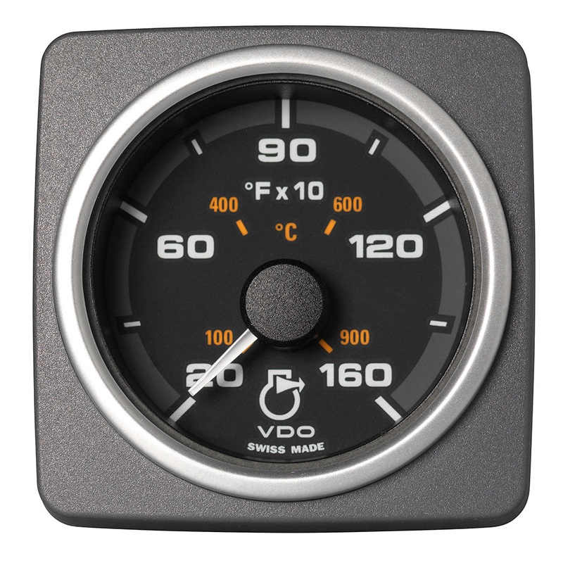 Veratron 52 MM (2-1/16") AcquaLink Pyrometer Gauge 1600F/900C - Black Dial & Bezel