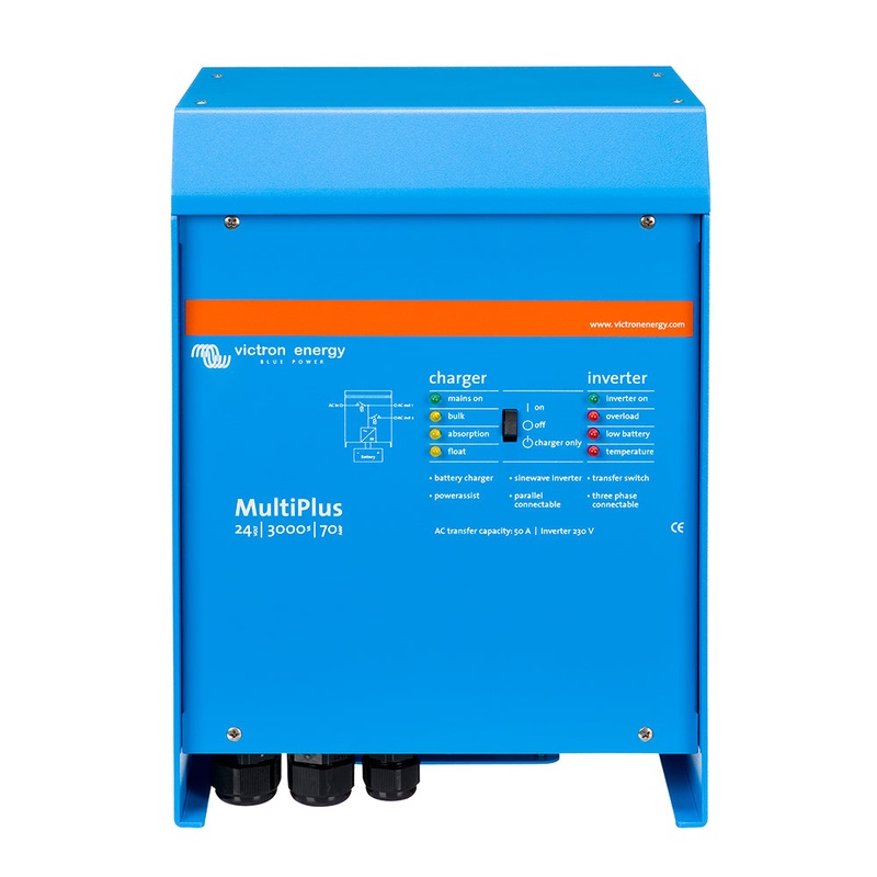 Victron MultiPlus Inverter/Charger 24V DC - 3000W -120V AC w/70AMP Battery Charger - 50AMP Transfer Switch