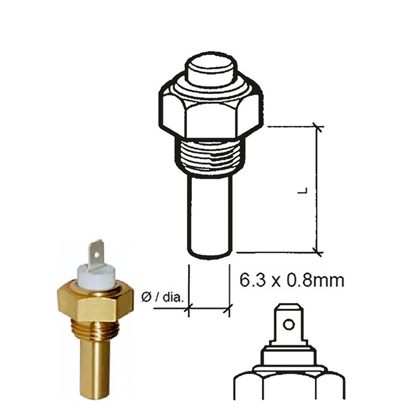 Veratron Coolant Temperature Sensor - 40C to120C - 3/8 -18 NPTF Thread