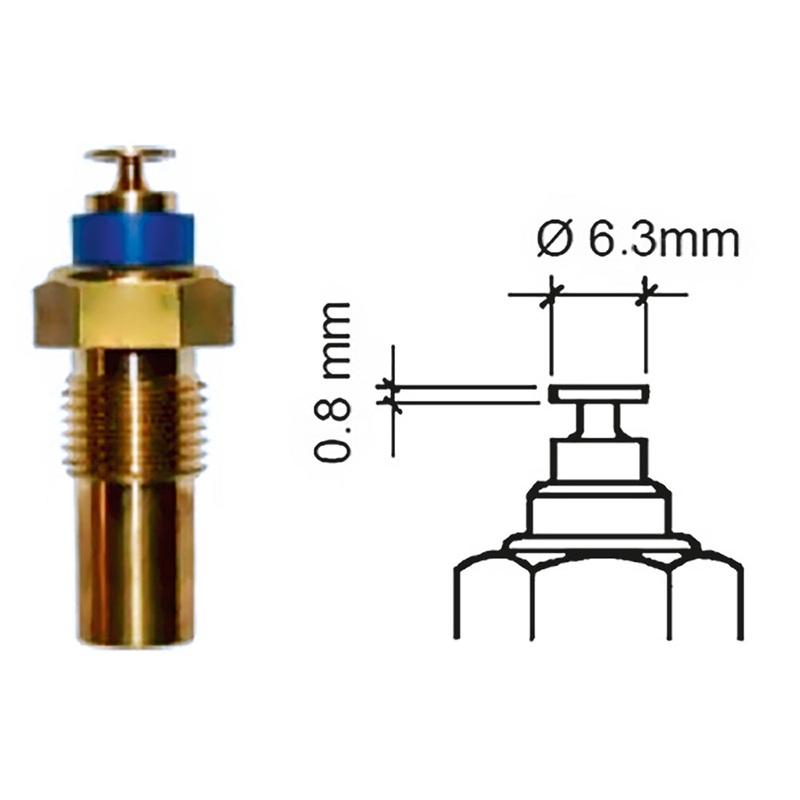 Veratron Engine Oil Temperature Sensor - Single Pole, Spade Connect - 50-150C/120-300F - 6/24V - M10 x 1.5 Thread
