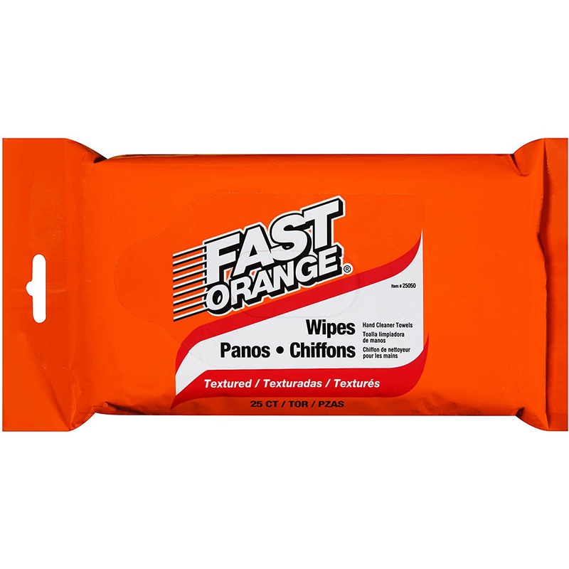 Permatex Fast Orange Heavy Duty Hand Cleaner Wipes - 25-Piece
