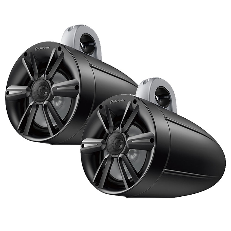 Pioneer 7.7" 250W IPX7 Tower Speaker w/RGB LED Lighting - Max Sports Grill - Black