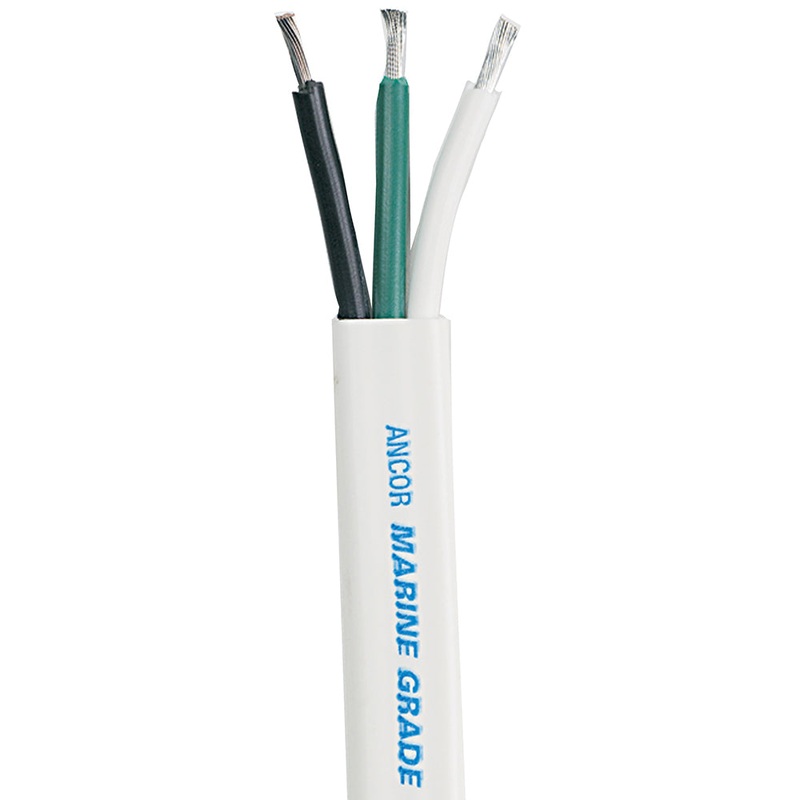 Ancor White Triplex Cable - 12/3 AWG - Flat - 25'