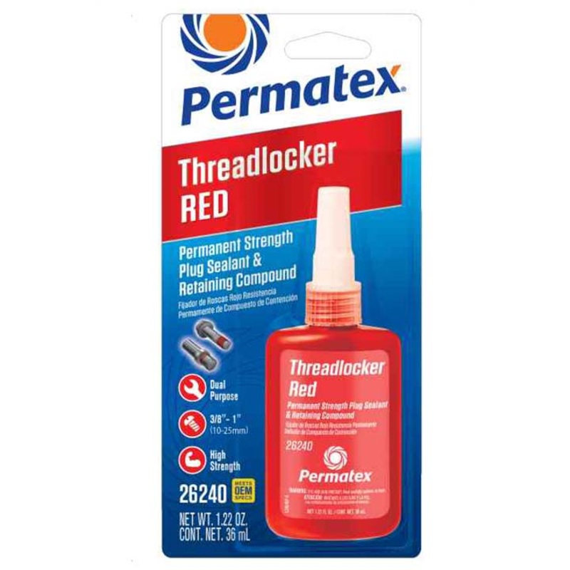 Permatex Permanent Strength Threadlocker RED & Cup/Core Plug Sealant Retaining Compound - 36ml
