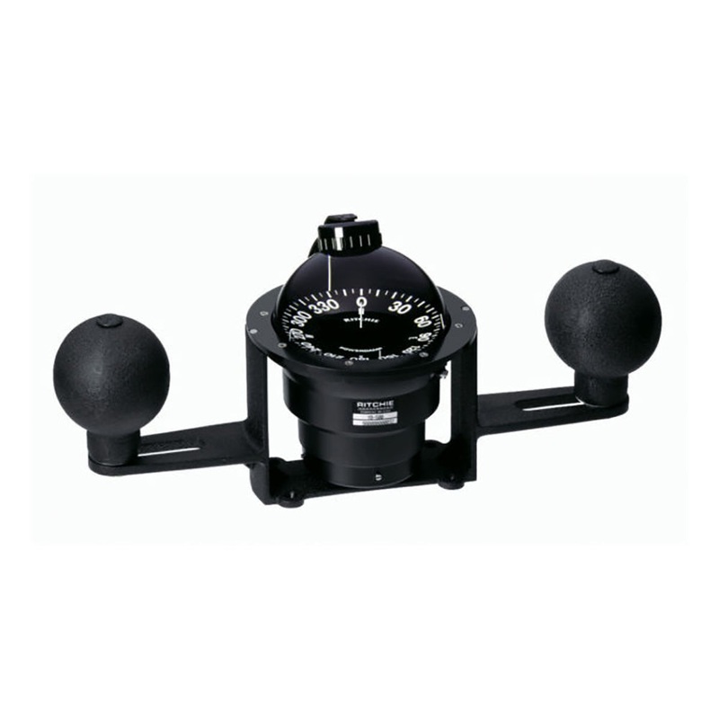Ritchie Globemaster 5" Steel Boat Compass - 5 Card & Red Lighting - 12V