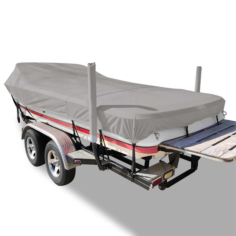 Carver Flex-Fit PRO Polyester Size 3 Boat Cover f/Fish & Ski Boats I/O or O/B & Wide Bass Boats - Grey