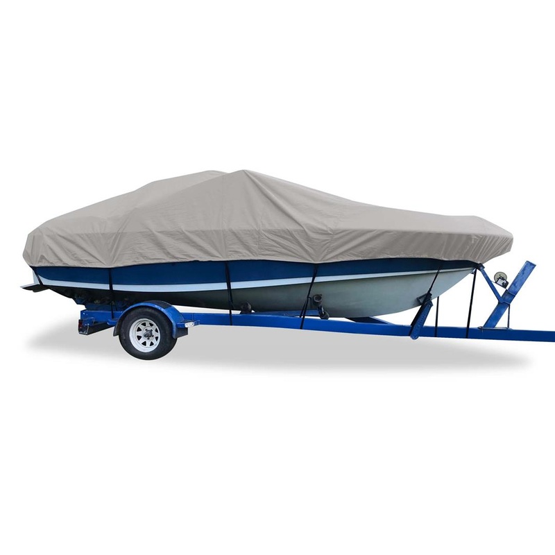 Carver Flex-Fit PRO Polyester Size 6 Boat Cover f/V-Hull Low Profile Cuddy Cabin Boats I/O or O/B - Grey