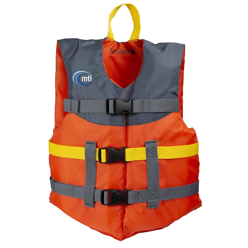 MTI Youth Livery Life Jacket - Orange/Carbon - 50-90lbs