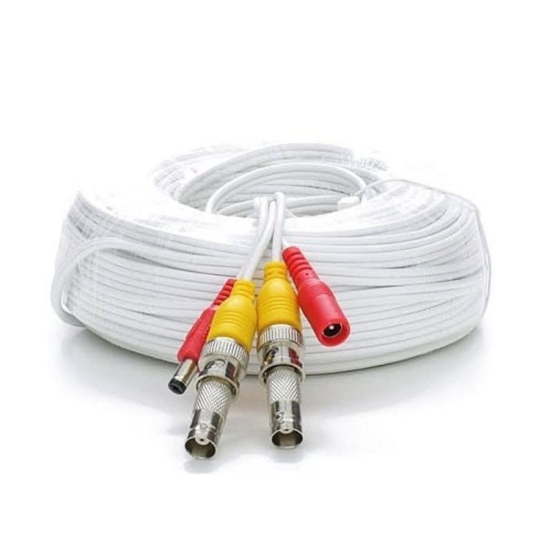 60' RG59 Siamese Cable Bnc Males And Power Leads