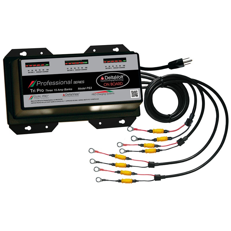 Dual Pro Professional Series Lithium Ion Battery Charger - 45A - 3-15A-Banks - 12v-36v