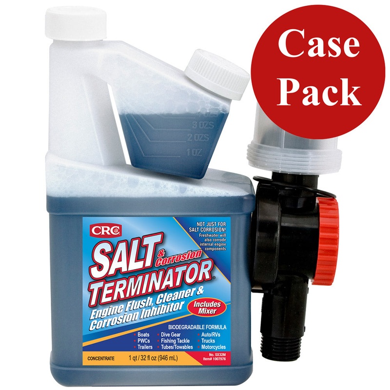 CRC SX32M Salt Terminator Engine Flush, Cleaner & Corrosion Inhibitor w/Mixer Unit - 32 FL Oz *Case of 6