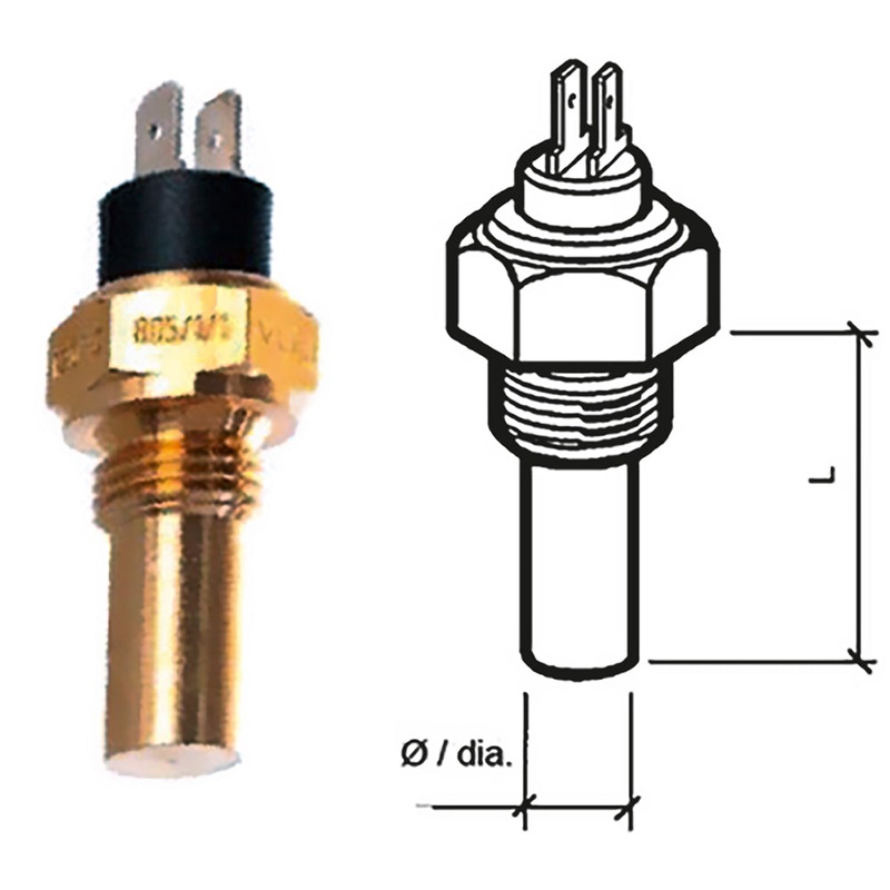 Veratron Engine Oil Temperature Sensor - Dual Pole, Spade Term - 50-150C/120-300F - 6/24V - 5/8" - UNF-2A Thread