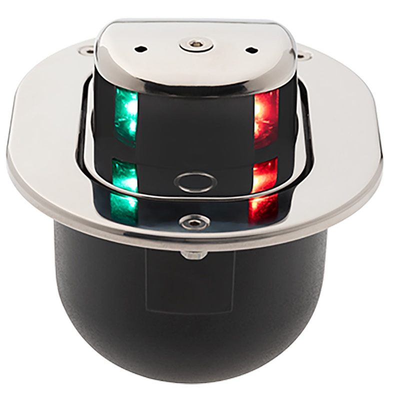 Aqua Signal Series 28 Bi-Color LED Hideaway Deck Mount Light - Stainless Steel Housing
