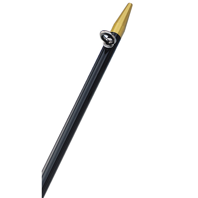 TACO 8' Center Rigger Pole - Black w/Gold Rings & Tips - 1-" Butt End Diameter